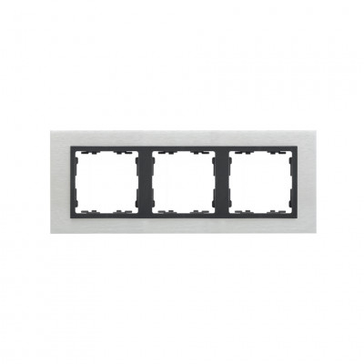 Simon S82N Рамка 3-ная, сталь матовая - графит (металл), 82837-31