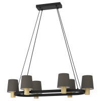 43782 Подвесной потолочный светильник (люстра) EDALE, 6Х40W, E27, L1080, B510, H1100, сталь, дерево,