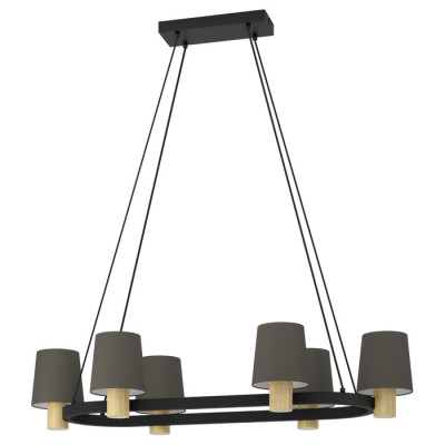 43782 Подвесной потолочный светильник (люстра) EDALE, 6Х40W, E27, L1080, B510, H1100, сталь, дерево,