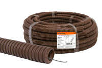 Труба гофр.ПВХ d 25 с зондом (25 м) легкая "ЭКО" (бук) TDM Electric, SQ0401-0043