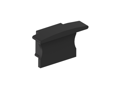 Donel,Боковая  глухая заглушка для профиля DN18501 Цвет:Черный RAL9005,Серия:DN8ALE, DNCAP18501RAL9005