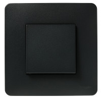 Выключатель 1-клавишный, Efapel Latina, цвет черный матовый