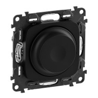 Legrand Valena ALLURE.Светорегулятор с поворотной ручкой универсальный 300Вт без нейтрали.С лицевой панелью.Антрацит, 752980