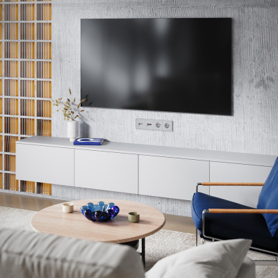 Накладка для розетки TV+RJ45 кат. 6, S70 (серый), VLS002716