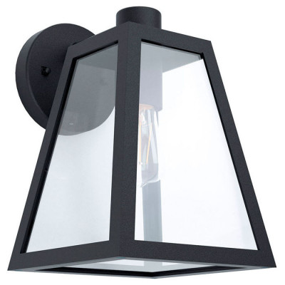 98719 Уличный светильник настенный MIRANDOLA, 1х60W(E27), L180, H270, A225, лит. алюминий, черный/ст