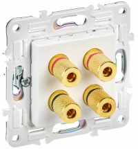 SKANDY Аудиорозетка 4-мест. SK-A01W арк. бел. IEK, SK-S40-K01