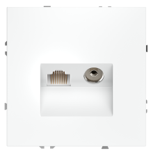 Розетка телевизионная встраиваемая VOLTUM S70 TV+RJ45 кат. 6, (белый матовый), VLS060702