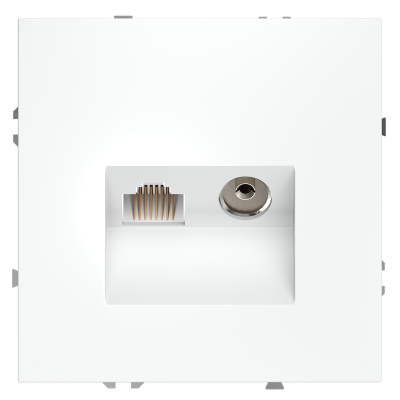 Розетка телевизионная встраиваемая VOLTUM S70 TV+RJ45 кат. 6, (белый матовый), VLS060702