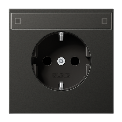 Штепсельная розетка SCHUKO 16A 250V~ с защитой от детей и полем для надписи; антрацит, AL1520KINAAN