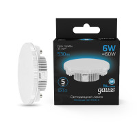 Лампа Gauss GX53 6W 530lm 6500K LED 1/10/100, 108008306