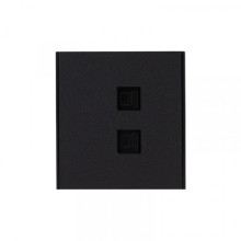 Розетка STRONG компьютерная двойная RJ45+RJ45 кат6 с/у антрацит KRANZ, KR-78-0725-5