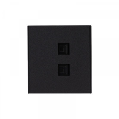 Розетка STRONG компьютерная двойная RJ45+RJ45 кат6 с/у антрацит KRANZ, KR-78-0725-5