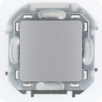 Legrand Переключатель одноклавишный IP44 - Legrand Inspiria - 10А 250В безвинтовые зажимы - алюминий, 673672