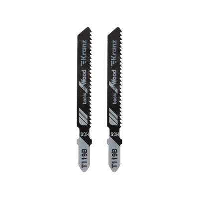 Пилка для электролобзика по дереву T119B 76 мм 12 зубьев на дюйм 4-30 мм (2 шт./уп.) Kranz, KR-92-0310