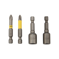 Набор насадок на шуруповерт PH2, PZ2 с магнитным держателем 50 мм, головка 8 мм, 10 мм Kranz, KR-92-0461