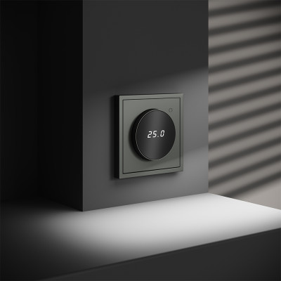 Терморегулятор электронный VOLTUM S70 с индикацией и датчиком, для теплого пола, (титан), VLS070106