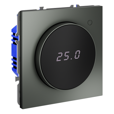 Терморегулятор электронный VOLTUM S70 с индикацией и датчиком, для теплого пола, (титан), VLS070106