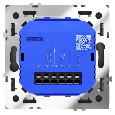 Терморегулятор электронный VOLTUM S70 с индикацией и датчиком, для теплого пола, (титан), VLS070106