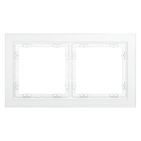Рамка стеклянная VOLTUM S70 на 2 поста, (белый,матовый,стекло), VLS110202