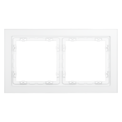 Рамка стеклянная VOLTUM S70 на 2 поста, (белый,матовый,стекло), VLS110202