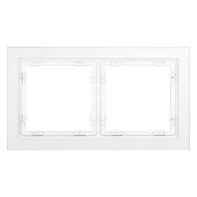 Рамка стеклянная VOLTUM S70 на 2 поста, (белый,матовый,стекло), VLS110202