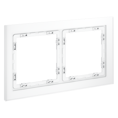 Рамка стеклянная VOLTUM S70 на 2 поста, (белый,матовый,стекло), VLS110202