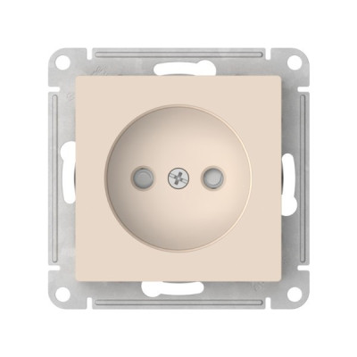 ATN000249S - ATLASDESIGN РОЗЕТКА без заземления со шторками, 16А, мех., быстрозажим. клем., БЕЖЕВЫЙ, Systeme Electric