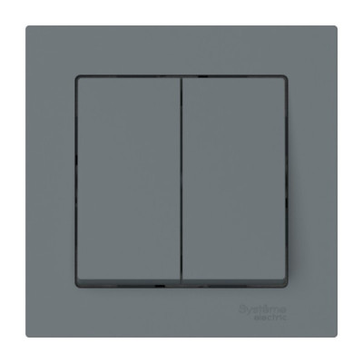 ATN000752S - ATLASDESIGN 2-клавишный ВЫКЛЮЧАТЕЛЬ, сх.5, 10АХ, в сборе, быстрозажим. клем., ГРИФЕЛЬ, Systeme Electric