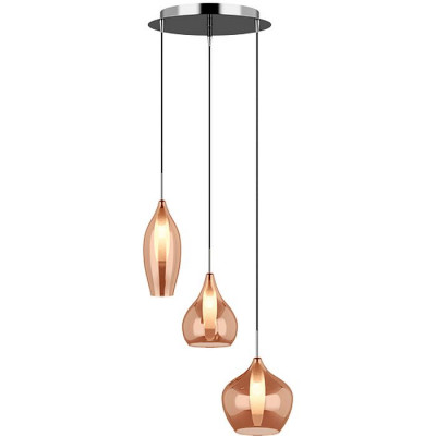 Lightstar 803053 (MD2098А-3SO) Подвес PENTOLA 3х25W G9  ХРОМ/ЯНТАРЬ (в комплекте)