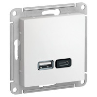 IRIDIUM Розетка USB с двумя разъемами типа A+С. Цвет белый, M0501