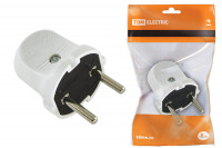 Вилка б/з белая 6А 250В TDM Electric, SQ1806-0001