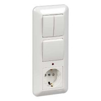 БЛОК С/У РСЗК+В1КЛ.+В2КЛ. (250В, ВЫКЛ.6А, РОЗ.16А, ЗАЩ.ШТОРК.) БЕЛЫЙ