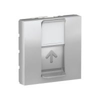 NU941130 - Unica modular лиц. Панель rj45, одиночная, без коннектора, 2 модуля, алюминий