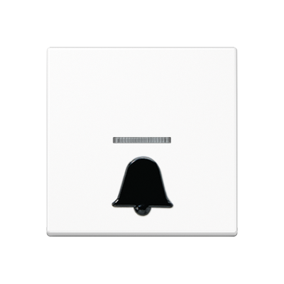 Клавиша с окошком для подсветки и  рельефным символом  "звонок"; белая, A590K1KOWW