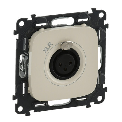 Legrand Valena ALLURE.Аудиорозетка с 3-контактным гнездом XLR.С лицевой панелью.Слоновая кость, 754736