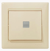 Выключатель 1-х клавишный с подсветкой, цвет слоновая кость, серия Valena