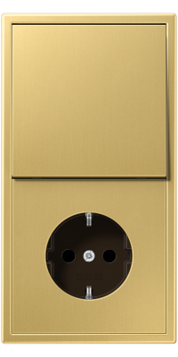 Jung Блок: Выключатель 1-клавишный с розеткой 2к+з,  серия LS 990