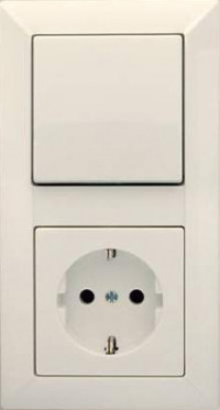 Jung Блок: Выключатель 1-клавишный с розеткой 2к+з, серия ECO PROFI Jung Блок: Выключатель 1-клавишный с розеткой 2к+з, серия ECO PROFI
