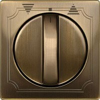 SD Накладка с пов. ручкой для жалюз. выключ. арт. №SCMTN317200 с симв. стрелок античн. Латунь