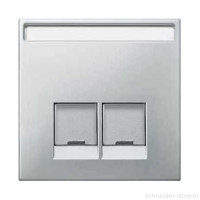 SD Накладка для комп./тлф. розетки 2хRJ45 UTP/FTP, стальн.