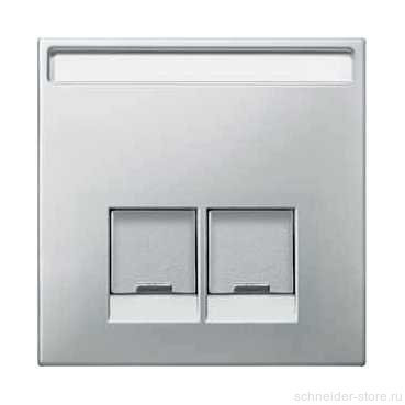 SD Накладка для комп./тлф. розетки 2хRJ45 UTP/FTP, стальн.