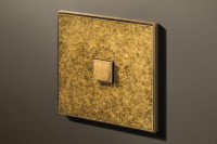 1T панель с 1 выключателем, 24-250V pushbutton, Brass antique