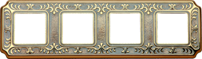 FD01354OP Fede Siena Рамка 4-ная, Gold White Patina