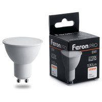 Лампа светодиодная, (8W) 230V GU10 2700K MR16, LB-1608, Feron 38092