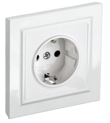 BRITE Роз. с з/к/ш 16А в сб. РСР14-1-0-БрБ бел. IEK, BR-R14-16-K01-F