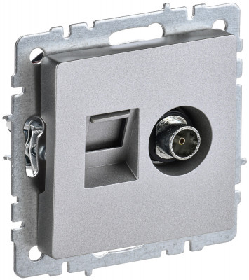 BRITE Роз. двойная TV+RJ45 кат.5E РТВ/РК12-БрА алюм. IEK, BR-AK20-1-K47