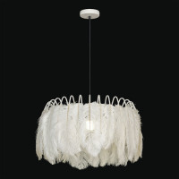 LUSSOLE Cuscino Люстры потолочные, цвет основания - белый, плафон - перо (цвет - белый), 1x40W E27, LSP-8601