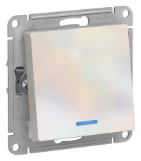 ATN000463 - ATLASDESIGN 1-клавишный ПЕРЕКЛЮЧАТЕЛЬ с подсветкой, сх.6а, 10АХ, механизм, ЖЕМЧУГ, Systeme Electric