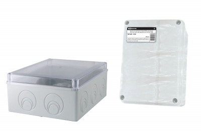 Распаячная коробка ОП 240х195х90мм, пр. крышка, IP55, мон. плата, каб. ввод. d28-3шт., d37-2шт., TDM Electric, SQ1401-1346