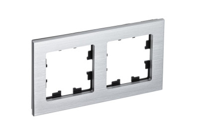 ATN312102 - ATLASDESIGN NATURE 2-постовая РАМКА, МЕТАЛЛ СЕРЕБРО, Systeme Electric